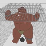 anthro ball_and_chain belly bottomwear bound chain chained clothing detailed_background humanoid_hands imprisoned kemono loincloth male moobs navel nipples overweight overweight_male shackled solo iyhuh7vxmhdc9ht makutatsuki mammal suid suine sus_(pig) wild_boar 1:1 2021 absurd_res hi_res