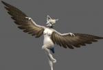 anthro breasts feathered_wings feathers female flying fur nipples nude smile solo spread_wings wings littlefisky birda heaven_gryphon 3d_(artwork) digital_media_(artwork)