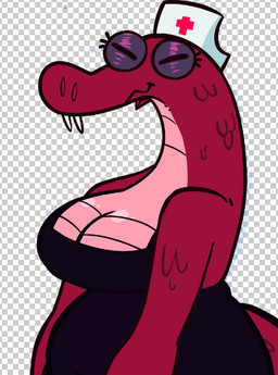 anthro big_breasts black_clothing black_dress breasts checkered checkered_background cleavage clothed clothed_anthro clothed_female clothing countershading dress eyelashes eyes_closed fangs female female_anthro glistening_eyelids hat headgear headwear non-mammal_breasts nurse nurse_clothing nurse_hat nurse_headwear pattern_background red_body red_scales red_skin scales simple_background solo tail teeth qwerty_soda snake_girl_(qwerty_soda) reptile scalie snake 2024 digital_drawing_(artwork) digital_media_(artwork) portrait three-quarter_portrait