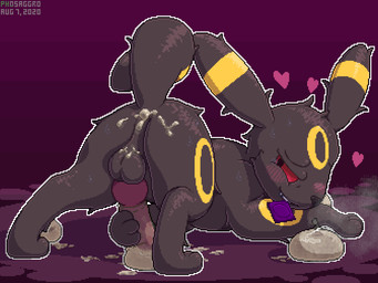 3_fingers 3_toes after_sex animal_genitalia animal_penis anus aroused ass_up backsack balls bedroom_eyes black_body black_fur blush blush_lines bodily_fluids breath butt canine_genitalia canine_penis catch_condom cheek_tuft condom condom_in_mouth cum cum_in_ass cum_inside cum_on_balls cum_on_butt cum_on_ground cum_on_perineum cute_fangs digitigrade erection facial_tuft fangs feet feral filled_condom fingers fur genital_fluids genitals hand_on_penis heart_symbol knot looking_at_viewer looking_back looking_back_at_viewer lying male markings masturbation messy mouth_hold narrowed_eyes nude object_in_mouth on_front paws penile penile_masturbation penis perineum pink_penis presenting presenting_anus presenting_balls presenting_cum_inside presenting_hindquarters quadruped raised_tail red_background red_eyes red_sclera seductive sexual_barrier_device simple_background smile solo submissive submissive_male sweat tail teeth toes tuft wearing_condom yellow_body yellow_fur yellow_markings conditional_dnp phosaggro nintendo pokemon canid canine eeveelution generation_2_pokemon mammal pokemon_(species) umbreon 2020 4:3 dated digital_media_(artwork) pixel_(artwork) signature