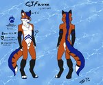 anthro male nude solo text cj_fauxx~ cj_fauxx canid canine fox mammal english_text hi_res model_sheet