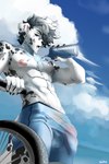 abs anthro black_spots bottle bulge clothing container exercise fluffy fluffy_hair genitals hair half-erect half_naked male muscular nipple_piercing nipples penis piercing see solo spots through_clothing water water_bottle water_on_body wet wet_clothing wheel white_body fushha jackthedalmatian canid canine canis dalmatian domestic_dog mammal absurd_res hi_res
