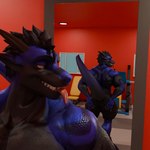 anthro blue_body clothed clothing gym hand_on_butt looking_at_reflection looking_back male mirror mirror_reflection muscular reflection self_grope smile solo tail tongue tongue_out topless dergdrister mythology drister_(dergdrister) dragon mythological_creature mythological_scalie scalie 1:1 3d_(artwork) digital_media_(artwork)