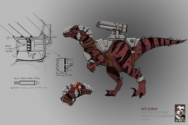 ambiguous_gender claws collar cross facial_scar feral iron_cross scar sickle_claw simple_background solo tail text toe_claws weapon weapon_on_back brian_ulrich dino_d-day red_baron_(dino_d-day) dinosaur dromaeosaurid prehistoric_species reptile saurischian scalie theropod 3:2 concept_art digital_media_(artwork) english_text hi_res