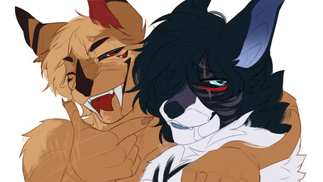 anthro duo male male/male coffee_(patrick_okottsu) penumbra_(luhhdan) bat canid canine fox humanoid hybrid mammal 16:9 digital_media_(artwork) hi_res widescreen