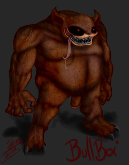 after_transformation black_eyes bodily_fluids creepy creepy_grin creepy_smile drooling drooling_tongue flaccid forced forced_transformation genitals humanoid_genitalia humanoid_penis implied_permanent implied_transformation long_tongue male nude penis red_body saliva sharp_teeth smile solo teeth tongue transformation a-real-demon bullboi_(a-real-demon) monster hi_res