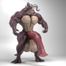 animal_genitalia animal_penis anthro balls big_balls big_flare big_muscles big_penis black_claws black_horn claws equine_genitalia equine_penis flared_penis genitals half-erect horn huge_balls huge_muscles huge_penis hybrid_genitalia hybrid_penis hyper hyper_balls hyper_genitalia hyper_penis knot knotted_equine_penis knotted_penis male medial_ring muscular muscular_male nude penis presenting presenting_penis red_body red_penis red_scales scales simple_background solo standing tan_balls tan_body tan_scales three-quarter_view urethra white_background snekkuu fallout microsoft vleischak deathclaw reptile scalie 1:1 2025 3d_(artwork) digital_media_(artwork) hi_res sequence