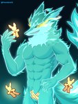 5_fingers abs anthro colored_fire eye_mist fingers fire flaming_hair flaming_tail green_fire male muscular muscular_anthro muscular_male pecs pseudo_hair solo tail yellow_eyes tsundora13 tsundora4 mr_tail_(honkai:_star_rail) 3:4 hi_res