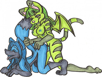 4_fingers anthro anthro_on_anthro anthro_penetrated anthro_penetrating anthro_penetrating_anthro black_tail_tip blue_body blue_fur blue_tail breasts dipstick_tail duo ear_piercing ear_ring fingers from_behind_position fur green_hair green_tail green_wings gynomorph gynomorph_penetrating hair herm intersex intersex/intersex intersex_anthro intersex_penetrated intersex_penetrating intersex_penetrating_intersex leg_markings markings membrane_(anatomy) membranous_wings nipples penetration penile penile_penetration piercing pink_inner_ear pink_nose ring_piercing sex socks_(marking) tail tail_grab tail_markings wings yuzu_tabbybat lokiblackfang jangothebluefox
