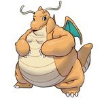 absurd_res afterbark ambiguous_gender anthro belly dragonite embarrassed generation_1_pokemon hi_res nintendo obese overweight pokemon pokemon_(species) slightly_chubby solo