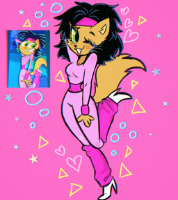 abstract_background accessory alternate_costume anthro big_hair black_hair blush boots clothing dancing female footwear green_eyes hair hair_accessory hairband hand_behind_head high_heeled_boots high_heels jumpsuit lipstick looking_at_viewer makeup one_eye_closed screencap shoes solo thick_thighs tight_clothing whiskers wink winking_at_viewer taffyxduck nickelodeon t.u.f.f._puppy kitty_katswell domestic_cat felid feline felis mammal absurd_res colored hi_res