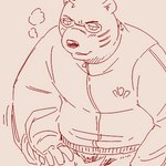 ambiguous_gender anthro clothing duo fellatio male male/ambiguous oral penile sex simple_background solo_focus tracksuit run_aki odd_taxi eiji_kakihana_(odd_taxi) sekiguchi_(odd_taxi) bear mammal polar_bear ursine 1:1 low_res sketch