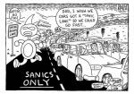 anthro bodily_fluids car female group inside_car inside_vehicle male tears text vehicle what third-party_edit unknown_artist sega sonic_the_hedgehog_(series) grou sanic eulipotyphlan hedgehog human mammal english_text meme monochrome