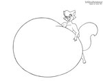 anthro belly big_belly female huge_belly hyper hyper_inflation inflation solo chrisandcompany cats_don't_dance warner_brothers sawyer_(cats_don't_dance) domestic_cat felid feline felis mammal monochrome