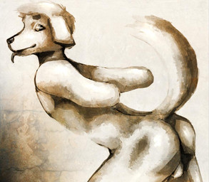 2_missing_limbs amputee anthro black_nose butt disability fur hair looking_back looking_up male missing_all_arms raised_tail simple_background solo tail tongue tongue_out white_body white_fur white_hair hellodoctor canid canine canis domestic_dog mammal