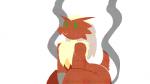 ambiguous_gender anthro blinking burning death_by_snu_snu duo facesitting green_eyes humor on_top simple_background sitting sitting_on_another smoke solo_focus white_background potoobrigham nintendo pokemon juniper_(potoobrigham) avian bird blaziken generation_3_pokemon pokemon_(species) 2017 animated loop short_playtime