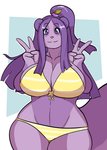 anthro big_breasts bikini breasts butt butt_from_the_front clothed clothing curvy_figure female hair huge_breasts smile solo swimwear tail thick_thighs thigh_gap two-piece_swimsuit voluptuous wide_hips jwinkz plum_(miu) mammal rodent sciurid tree_squirrel hi_res