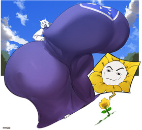 anthro big_breasts big_butt breasts butt curvy_figure duo female fur hand_on_hip horn huge_breasts huge_butt huge_hips huge_thighs hyper hyper_breasts hyper_butt hyper_hips hyper_thighs low-angle_view macro male plant thick_thighs voluptuous white_body white_fur wide_hips carlossaiyan roblox_man_face undertale undertale_(series) flowey_the_flower toriel boss_monster_(undertale) bovid caprine elemental_creature flora_fauna mammal 2025 digital_media_(artwork) hi_res