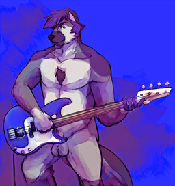 abstract_background animal_genitalia anthro balls bass_guitar electric_guitar fully_sheathed genitals guitar looking_at_viewer male musical_instrument nude penis penis_tip playing_guitar playing_music plucked_string_instrument rock_out_with_your_cock_out sheath simple_background solo string_instrument tail boulevard fender_musical_instruments_corporation precision_bass canid canine mammal 2011 signature