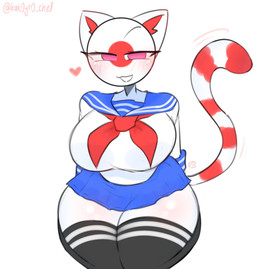 anthro clothing female heart_symbol legwear pink_eyes school_uniform solo stockings thigh_highs uniform kak0yt0_chel countryhumans japan_(country_humans) countryhuman hi_res