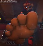 5_toes anthro barefoot blue_eyeshadow blue_nails breasts colored_nails eyeshadow feet foot_fetish foot_focus humanoid_feet machine makeup nails plantigrade soles toes arcticchilifries five_nights_at_freddy's fredina's_nightclub scottgames freddy_(fnaf) frenni_(cryptiacurves) animatronic bear mammal robot 3d_(artwork) digital_media_(artwork) hi_res