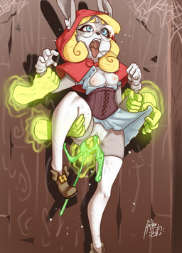 anthro blonde_hair bodily_fluids boots breasts clothed clothing corset cum cum_inside dress ectoplasm eyewear female female_penetrated footwear forced fur genital_fluids genitals glasses green_body grey_body group hair legwear lingerie long_hair male male/female male_penetrating male_penetrating_female nipples open_mouth penetration penis rape saliva sex shoes spider_web stockings tears topwear vaginal vulva wall_(structure) wood wood_wall coffekat fairy_tales little_red_riding_hood_(copyright) little_red_riding_hood vanilla_(coffekitten) ambient_arachnid ambient_arthropod arachnid arthropod ghost lagomorph leporid mammal rabbit spider spirit 2020 absurd_res hi_res