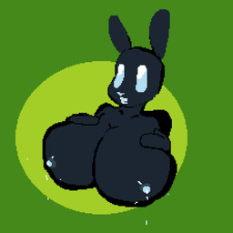 anthro areola big_breasts black_body black_fur bodily_fluids breasts female fur huge_breasts lactating milk nipples nude simple_background solo dak3z lagomorph leporid mammal rabbit 1:1 animated animated_gif digital_media_(artwork) hi_res pixel_(artwork) pixel_animation short_playtime