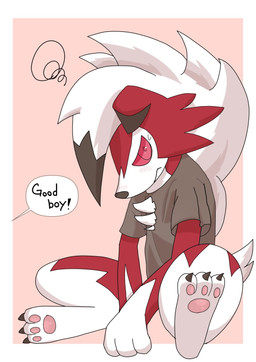 3_fingers 3_toes ambiguous_gender anthro averting_eyes biped black_ear_tips black_highlights black_nose bodily_fluids border bottomless claws clothed clothing countershade_face countershade_torso countershading dipstick_ears ear_markings feet fingers gloves_(marking) good_boy hair handpaw hands_between_legs highlights_(coloring) leg_markings mane markings multicolored_ears pawpads paws pet_praise pink_background pink_pawpads praise pupils red_eyes red_pupils red_sclera shirt side_view silo simple_background sitting sitting_on_ground slight_blush snout socks_(marking) solo speech_bubble spread_legs spreading sweat t-shirt text toes topwear white_body white_border white_countershading white_hair root_doggie nintendo pokemon generation_7_pokemon lycanroc midnight_lycanroc pokemon_(species) 2023 colored english_text hi_res japanese_description