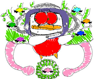 ambiguous_gender beak bodily_fluids bulging_eyes constricted_pupils disembodied_nose facial_hair group looking_aside mustache pupils simple_background small_pupils surrounded sweat sweatdrop white_background wide_eyed geminican game_boy_advance game_boy_family nintendo undertale undertale_(series) warioware photoshop_flowey pyoro_(warioware) avian bird aliasing binary_drawing digital_drawing_(artwork) digital_media_(artwork)