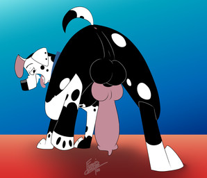 animal_genitalia animal_penis anus aroused aroused_smile backsack balls black_body black_fur black_spots canine_genitalia canine_penis erection feral fur genitals male markings penis presenting presenting_penis solo spots spotted_body spotted_fur white_body white_fur white_spots fenris64 101_dalmatian_street 101_dalmatians disney doug_(101_dalmatians) canid canine canis dalmatian domestic_dog mammal hi_res