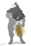 anthro biceps butt exhibitionism fart fart_cloud fart_fetish looking_back male male_farting manly muscular muscular_anthro muscular_butt muscular_male nude open_mouth pose presenting presenting_hindquarters raised_tail smelly solo tail thick_thighs juano canid canine canis mammal wolf hi_res