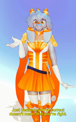 alternative_fashion anthro arm_drapes armor clothed clothing crossdressing crt_effect dangle_accessory dress femboy fishnet_undershirt floppy_ears fur gloves greaves grey_body grey_fur hair handwear horn legwear male orange_clothing orange_dress orange_eyes orange_horn solo thigh_highs white_clothing white_gloves white_handwear white_legwear white_thigh_highs conditional_dnp gusta gusta_(gusta) bovid caprine goat mammal hi_res