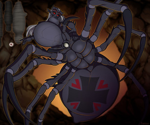 8_legs arthropod_abdomen belly big_belly big_breasts black_body breasts cave egg female genitals huge_belly multi_eye nude nude_female oviposition pregnant pregnant_female pregnant_taur red_eyes solo taur_upper_pregnancy vaginal_oviposition vulva tauttum dungeons_and_dragons hasbro wizards_of_the_coast arachnid arachnid_taur arthropod arthropod_taur drider spider spider_taur taur hi_res
