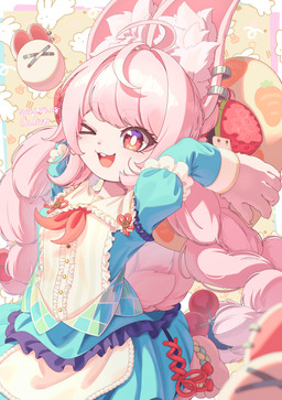 5_fingers ahoge anthro blue_clothing blue_dress braided_pigtails claws clothed clothed_anthro clothed_female clothing dress ear_piercing ear_ring female fingers fully_clothed fully_clothed_anthro fully_clothed_female fur hair inner_ear_fluff piercing pink_body pink_fur pink_hair red_eyes ring_piercing solo tuft calicolycoris mihoyo zenless_zone_zero zhao_(zenless_zone_zero) lagomorph leporid mammal rabbit thiren 2026 absurd_res dated hi_res
