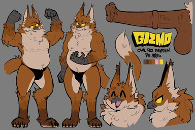 animal_genitalia animal_penis anthro balls big_balls big_penis brown_body brown_feathers bulge cheek_tuft ear_tuft equine_genitalia equine_penis erection eyes_closed facial_tuft feathers flared_penis flexing flexing_bicep flexing_both_biceps genitals grey_background grey_body grey_scales half-closed_eyes huge_balls huge_penis male medial_ring narrowed_eyes open_mouth open_smile penis scales simple_background slightly_chubby slightly_chubby_anthro slightly_chubby_male smile solo tan_body tan_feathers text tuft yellow_sclera juicyghost mythology gizmo_(gizmoowl) avian bird canid canine fox great_horned_owl gryphon horned_owl mammal mythological_avian mythological_creature owl true_owl english_text model_sheet