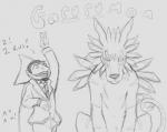 ambiguous_gender annoyed dialogue duo feral male text thegreatmatsutzu bandai_namco digimon muppets pbs sesame_street count_von_count digimon_(species) garurumon humanoid vampire english_text sketch