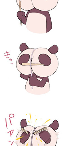 ambiguous_gender anthro basic_sequence breaking butt humor linear_sequence solo three_frame_image three_frame_sequence what nakashima723 bear giant_panda mammal sequence