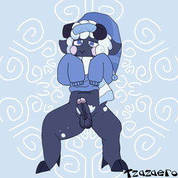 anthro genitals male penis solo tired tzazaero roblox toons_universe nimbus_(toons_universe) bovid caprine mammal sheep 1:1 absurd_res hi_res