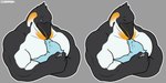 anthro beak biceps duo feathers hug male muscular muscular_anthro muscular_male pecs smile sticker corrsk ben_the_penguin avian bird emperor_penguin penguin 2:1 digital_media_(artwork)