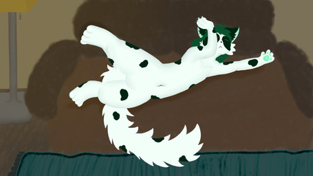 :< ambiguous_gender anthro bottomless claws clothed clothing eyes_closed furniture furniture_lamp green_hair hair lying lying_on_sofa markings navel on_side on_sofa rug sofa solo spots spotted_body spotted_markings spotted_tail tail tail_markings theyumeneko yume_(theyumeneko) domestic_cat felid feline felis mammal 16:9 2025 absurd_res colored digital_drawing_(artwork) digital_media_(artwork) hi_res shaded widescreen