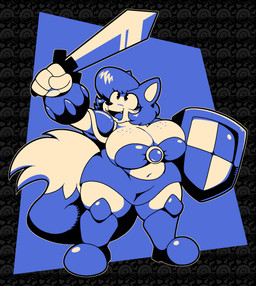 4_fingers anthro armored_boots big_breasts boots breasts clothed clothed_anthro clothed_female clothing dipstick_tail fangs female female_anthro fingers footwear freckled_breasts freckles front_view hair holding_melee_weapon holding_object holding_shield holding_sword holding_weapon lipstick looking_up makeup markings melee_weapon navel open_mouth open_smile shield shoes shoulder_armor smile solo standing sword tail tail_markings teeth thick_thighs weapon bobberbobman macey_(fizlok) canid mammal 2024 digital_drawing_(artwork) digital_media_(artwork) full-length_portrait hi_res portrait