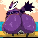 anthro big_butt bodily_fluids butt cellulite duo facesitting fur huge_butt male overweight overweight_anthro overweight_male purple_body purple_fur rear_view sitting_on_another size_difference sweat sweaty_butt yellow_eyes nabb-kun sega sonic_the_hedgehog_(series) big_the_cat domestic_cat felid feline felis mammal 1:1 hi_res