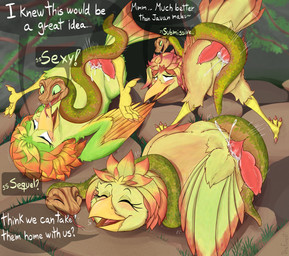 2_penises alternate_species animal_genitalia animal_penis avian_butt beak blush bodily_fluids cloaca cloacal cloacal_penetration cum cum_in_cloaca cum_inside feathers feet female female_feral female_penetrated feral genital_fluids genitals group group_sex hemipenes male male/female male_penetrating male_penetrating_female multi_genitalia multi_penis orgy penetration penile penile_penetration penis penis_in_cloaca sex tail talons text toes wings urefunest swapped_(movie) ivy_(swapped) lily_(swapped) violet_(swapped) avian bird javan_(species) reptile root_snake scalie snake 2026 absurd_res english_text hi_res