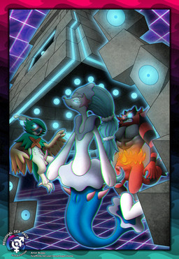 2_toes 3_fingers 3_toes 5_fingers animal_genitalia aura balls black_body black_fur black_markings blue_aura blue_hair border braided_hair brown_body brown_feathers claws countershading erection feathers feet female feral finger_claws fingers fur genital_slit genitals green_markings grey_body grey_countershading grey_fur group hair humanoid_genitalia humanoid_penis hypnosis imminent_sex male markings mind_control orange_markings penis red_balls red_body red_fur submissive submissive_female submissive_feral tan_balls tan_body tan_feathers tapering_penis text toes vulva white_body white_skin wings reezythegarchomp nintendo pokemon avian decidueye felid generation_7_pokemon incineroar mammal pokemon_(species) primarina stakataka ultra_beast absurd_res chromatic_aberration hi_res url watermark