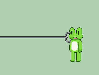 anthro blue_background green_body simple_background solo tongue tongue_out kizitoba amphibian frog 2019 4:3 animated animated_gif digital_media_(artwork) pixel_(artwork) pixel_animation short_playtime