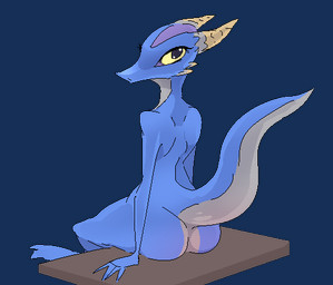 ambiguous_gender anthro blue_body blue_skin butt looking_at_viewer looking_back nude raised_tail simple_background solo tail transparent_background jam_(artist) kobold scalie 2018 aliasing alpha_channel binary_drawing digital_drawing_(artwork) digital_media_(artwork)