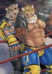 abs animal_mask biceps clothed clothing duo fangs for_a_head heterochromia humanoid_on_humanoid luchador male mask muscular muscular_male nipples open_mouth pecs spots teeth topless wrestler adios tekken tekken_7 armor_king king_(tekken) animal_head animal_humanoid felid felid_humanoid humanoid jaguar jaguar_humanoid mammal mammal_humanoid pantherine pantherine_humanoid 2019 hi_res