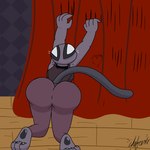 anthro big_breasts big_butt breasts butt female grey_body huge_butt long_tail paws solo tail thick_thighs wide_hips chefrens beat_banger cathy_smith domestic_cat felid feline felis mammal 1:1 hi_res