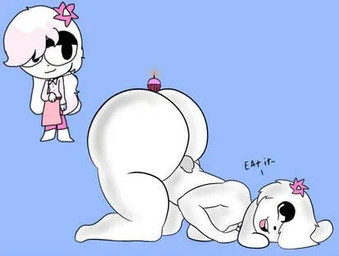 anthro bent_over big_butt bubble_butt butt cupcake femboy food male mature_male solo the_symbol_bunnies mike1057 cream_yogurt_bunny humanoid lagomorph leporid mammal rabbit symbol_bunny low_res reference_image father_(lore) parent_(lore)