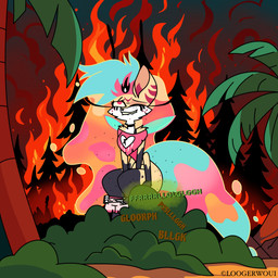 anthro bottomwear bottomwear_down clothed clothing deforestation fart fart_cloud fart_fetish female flies_for_smell green_fart_cloud implied_scat pants pants_down partially_clothed pooping pooping_on_floor public_pooping smelly solo loogerwoui hellaverse helluva_boss queen_bee-lzebub_(helluva_boss) canid canine demon fox mammal 1:1 absurd_res hi_res